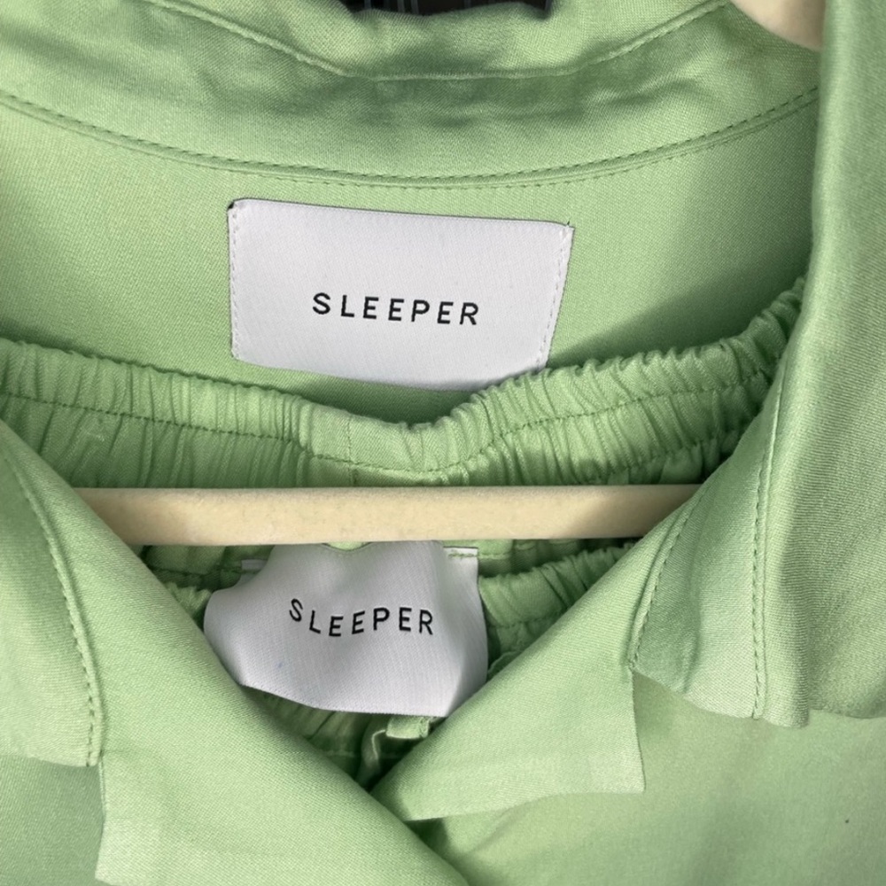 Sleeper lime green pajama type clothes wear